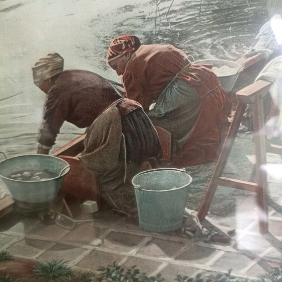 Image 1 of Bellissima stampa d'arte antica "Le Long de la Rivière" (1900 circa)