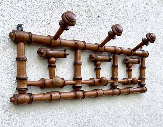 Appendiabiti da parete francese in finto bambù, fine XIX secolo – Wood (photo 4 of 6)