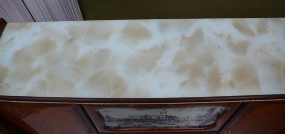 Image 1 of Italie Highboard Buffet Credenza avec bar à la maison, style Fratelli Rigamonti, années 40 50, Mid Century