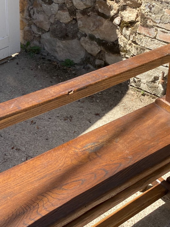 Image 1 of Panca da fattoria in rovere massello, 140 cm, per un tavolo rustico da fattoria anni '50