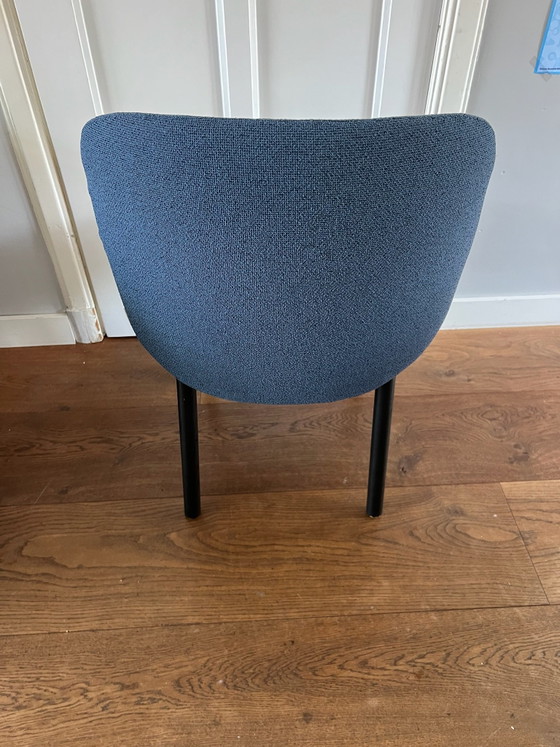 1X Dining chair Wendelbo blue bouclé, Textile, Wood, Black (photo 3 of 8)