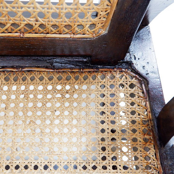 Image 1 of Art Deco armchairs in wood, with caned seat and back, circa 1930