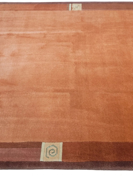 Image 1 of Handgeknüpfter moderner Nepal-Wollteppich, abstraktes Kürbismuster, 170 x 235 cm
