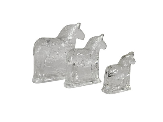 Image 1 of Lindshammar Glasworks Suecia - Caballo de Dala (3) - Cristal - Suecia - Años 70