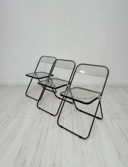 3x Chaises pliantes vintage Plia par Giancarlo Piretti pour Anonima Castelli