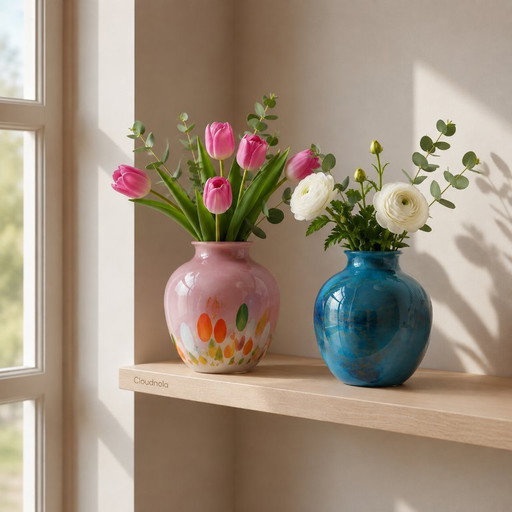 Cloudnola Set of 2 Hand-Blown Glass Designer Vases – vazen