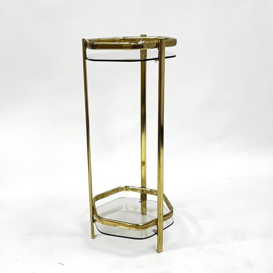 Image 1 of Bloemenstandaard in Franse mid-century modern stijl, jaren 70, messing en glas.