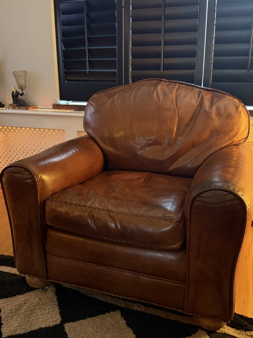 Prachtig lamsleren fauteuil