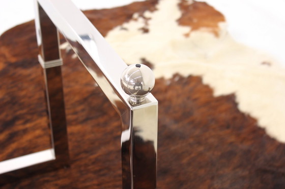 Image 1 of as new, Peter Ghyczy T29 "Biri" Coffee Table / Table basse, nouveau plateau en verre, cadre en acier inoxydable