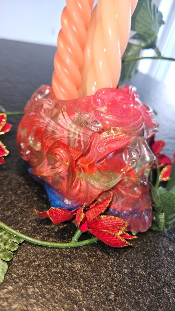 Image 1 of Artequi "Memento Mori" Teschio – Arte fusa a mano e portacandele