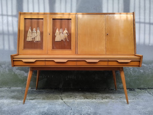 Italienisches Mod Century Highboard 50er 60er  Jahre