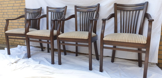 Image 1 of 4 eiken bannink Jugendstil eetkamer armstoelen 