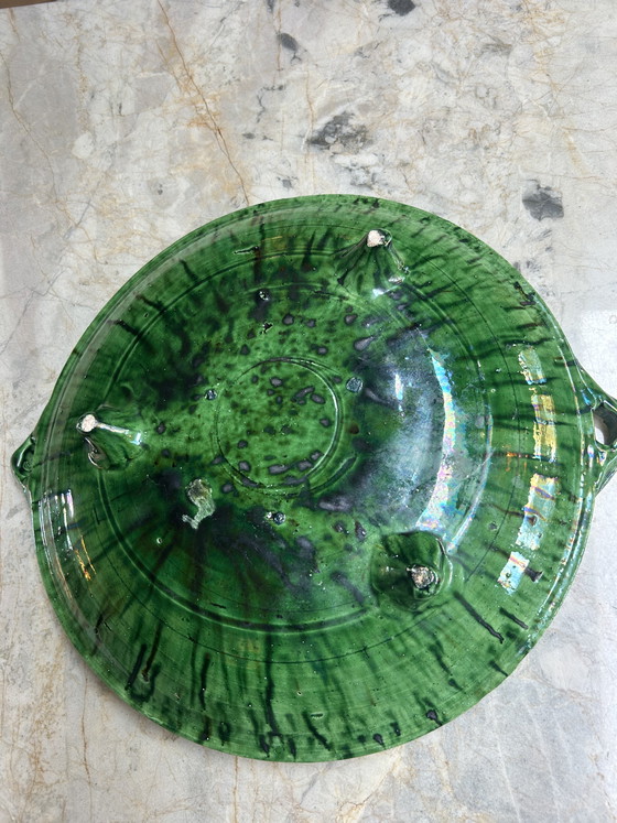 Image 1 of Beautiful Handmade Tamegroute Bowl – Moroccan Pottery – 35cm