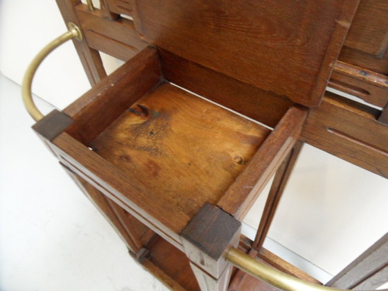 Image 1 of Antique standing coat rack with mirror