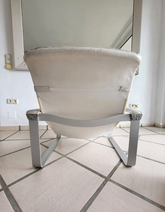 Image 1 of Ilmari Lappalainen Pulkka vintage chair + Ottoman for Asko 1960