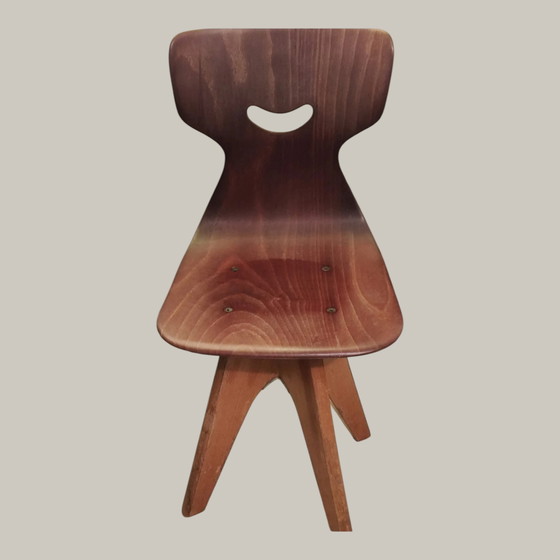 Image 1 of Designklassieker: Set van 2 Pagholz kinderdraaistoelen van Adam Stegner (jaren 50)

