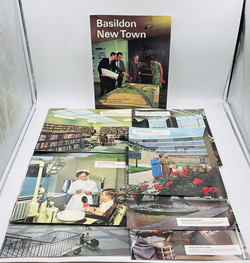 Set of 9 cardboard photos "Basildon new town"