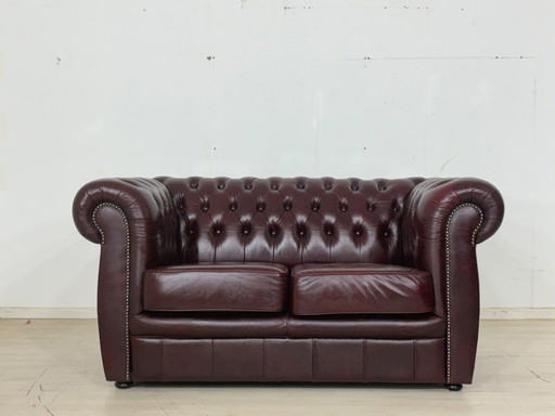 Canapé anglais Chesterfield 2 places vintage