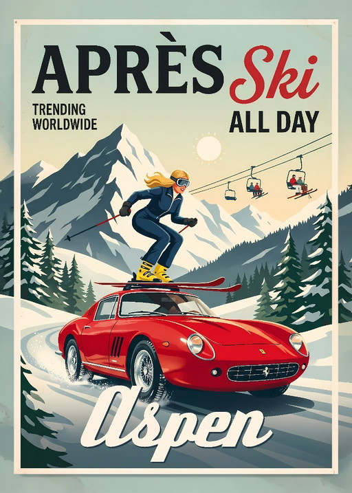 Póster Après Ski All Day Aspen
