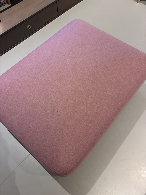 Pouf Fest, cuscino cilindrico, tessuto Soil, colore Blush