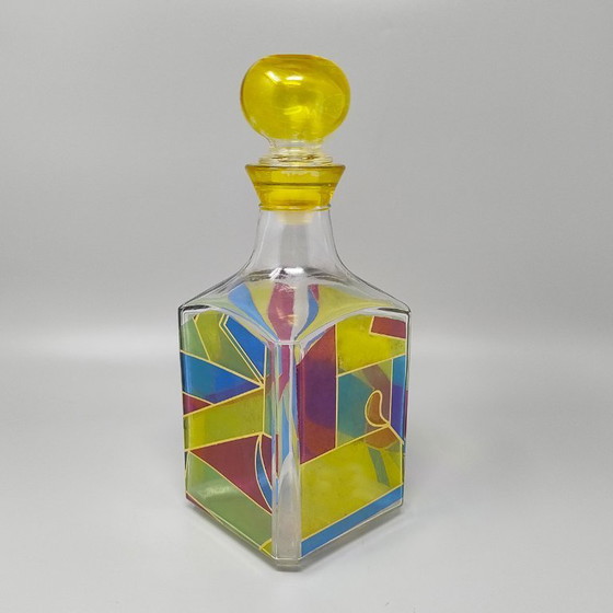 Image 1 of Prachtige karaf of decoratieve fles uit de jaren 70 van Luigi Bormioli. Gemaakt in Italië.