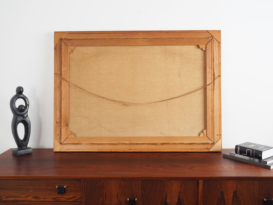 Image 1 of Peinture "Le chalet au bord d'un ruisseau", design scandinave, années 1970