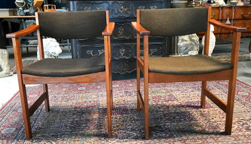 2 Scandinavian teak armchairs from the 60s and 70s