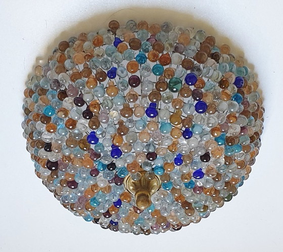 Image 1 of Grande lampe de plafond en verre de Murano en forme de grappe de raisin (37 cm).