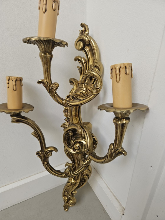 Coppia di esclusive lampade da parete in bronzo in stile Luigi XV, a 3 luci – Applique, Bronze (photo 8 of 14)