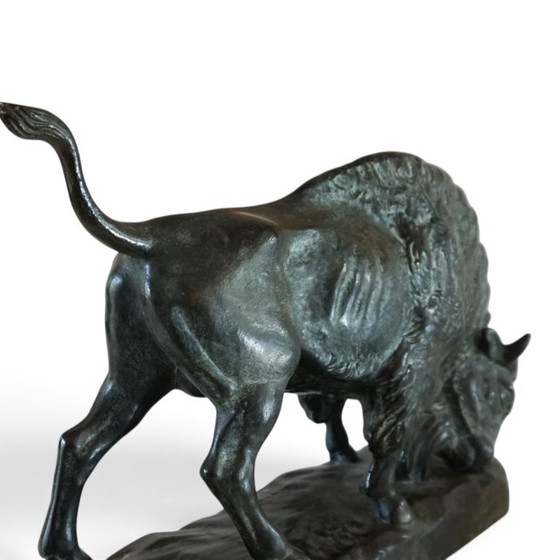 Bull Sculpture in Ceramic by EJM, Germany, 1930, Green, Klassiek (photo 3 of 13)