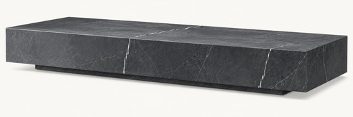 RH Low Marble Plinth Rechteckiger Couchtisch