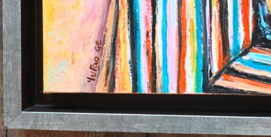 Yutao Ge, Frau mit einem Glas Wein – Gemälde & Zeichnungen, Canvas, Wood, Figuratief (photo 5 of 5)