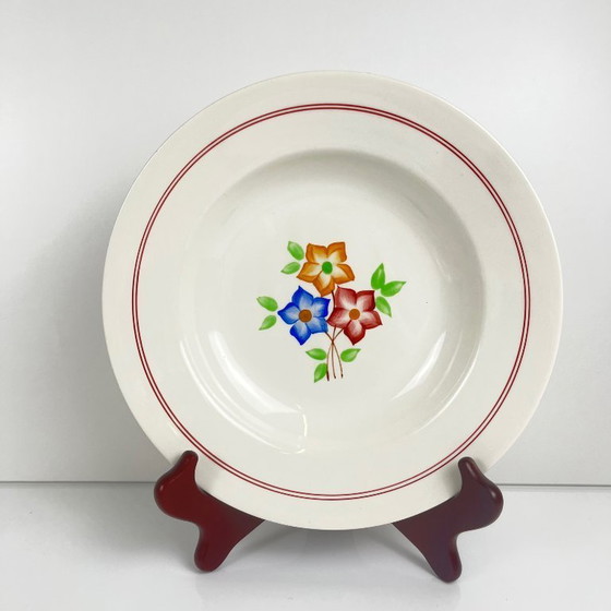 Image 1 of Set of 5 soup plates "The Beehive", Moulins des Loups, 20th century
