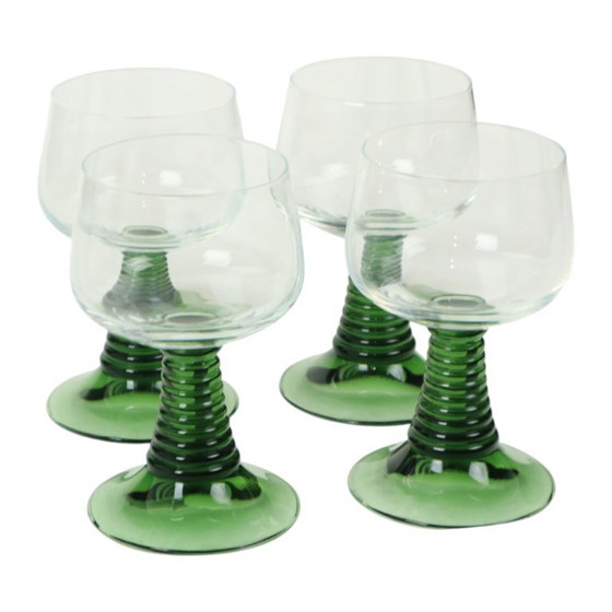 Image 1 of Set Van 4 Vintage Luminarc Roemer Wijnglazen