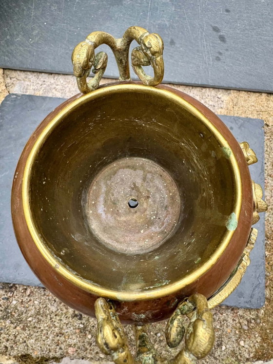 Kupfer-Bronze-Pflanzgefäß aus dem 19. Jahrhundert – Dekorative Objekte, Messing (photo 4 of 10)