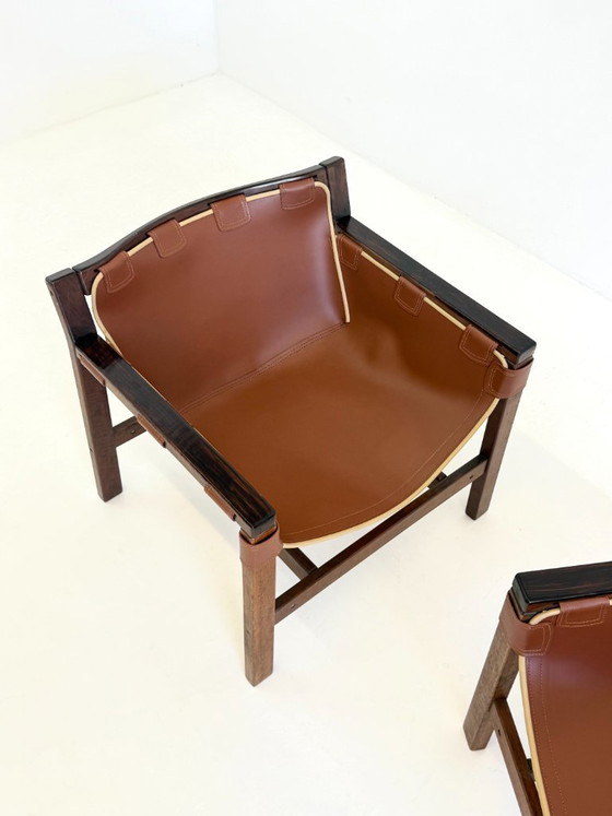 Fauteuils Safari Lounge de Carlo Hauner pour Forma – Wood, Leather (photo 14 of 19)