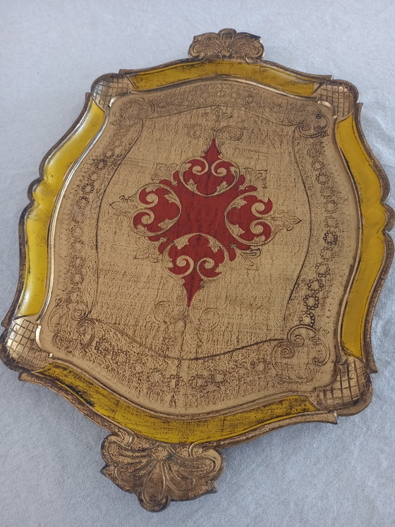 Image 1 of Florentine tray with 7 Florentine coasters