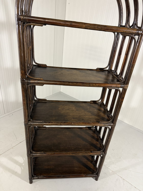 Image 1 of Groot Donker Rotan Rek Jaren 70