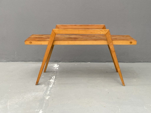 Supporto per piante in legno di faggio di ÚLUV, espositore per piante di metà secolo, Cecoslovacchia anni '70.
