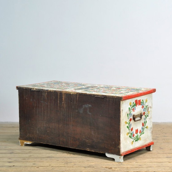 Cassapanca nuziale d'arte popolare, datata 1948 – Mobili contenitori, Iron, Wood, Vintage (photo 13 of 13)