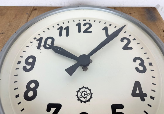 Image 1 of Grey Industrial Factory Wall Clock From Chronotechna, 1950s