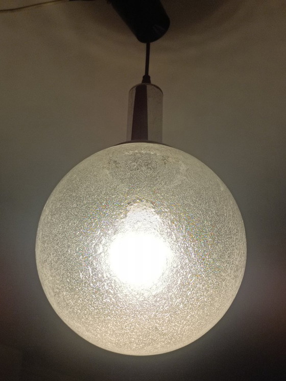 Image 1 of Pendelleuchte aus Murano-Eisglas von Targetti Sankey, 1970er Jahre
