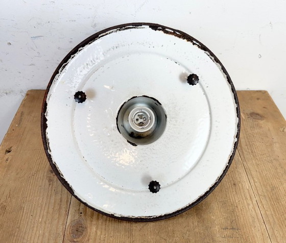 Image 1 of Industriële groene emaille kooi hanglamp, jaren 60