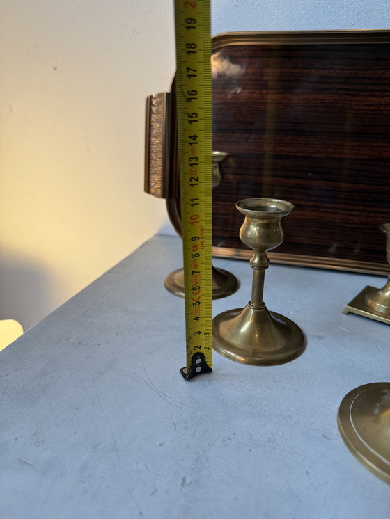 Image 1 of Set di candelieri vintage in ottone – mix – Hollywood Regency