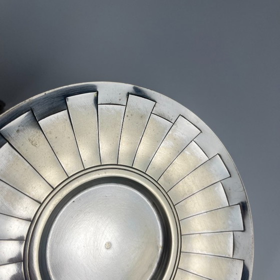 Image 1 of Pair of Art Deco silver-plated cups and saucers, Corbière & Vuillermoz (attributed), France, circa 1920/30.