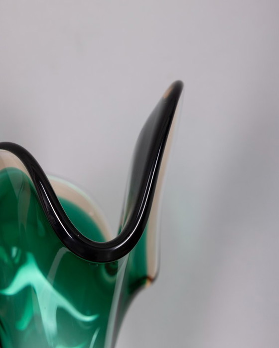 Sommerso Vase in Green Murano Glass by V.A.C. Cimarosti & Pinzan, 1960s (photo 5 of 9)