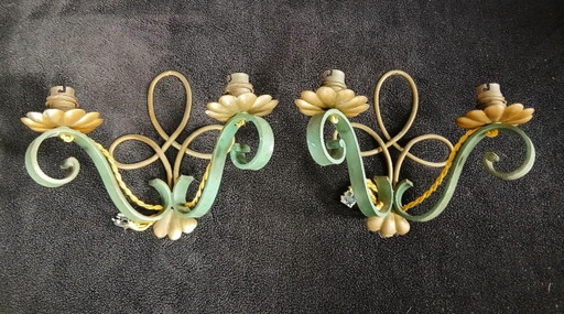 Applique da parete in ferro battuto in stile Art Déco, modello Leleu, anni '40. – wandlampen, Iron (photo 2 of 8)