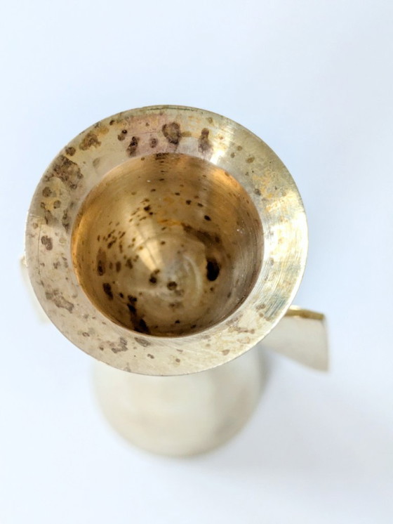 Image 1 of Coppia di portacandele vintage a forma di angelo in ottone, decorazioni natalizie in stile moderno di metà secolo