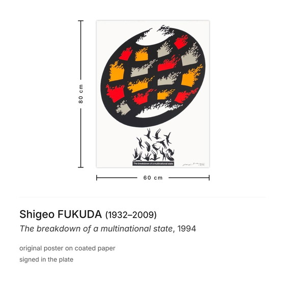 Shigeo Fukuda Poster The Breakdown of a Multinational State 1994 – Paper (photo 3 of 5)