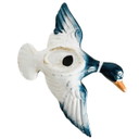 Statuetta decorativa da parete vintage in ceramica a forma di anatra, anni '60.